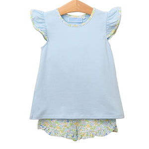 Trotter Street - Blooming Floral Ruffle Short Set