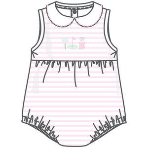 Magnolia Baby - Putting Green Applique Pink Collared Bubble