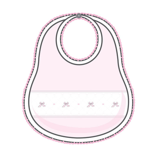 Magnolia Baby - Amelia's Classics Pink Solid Smocked Bib