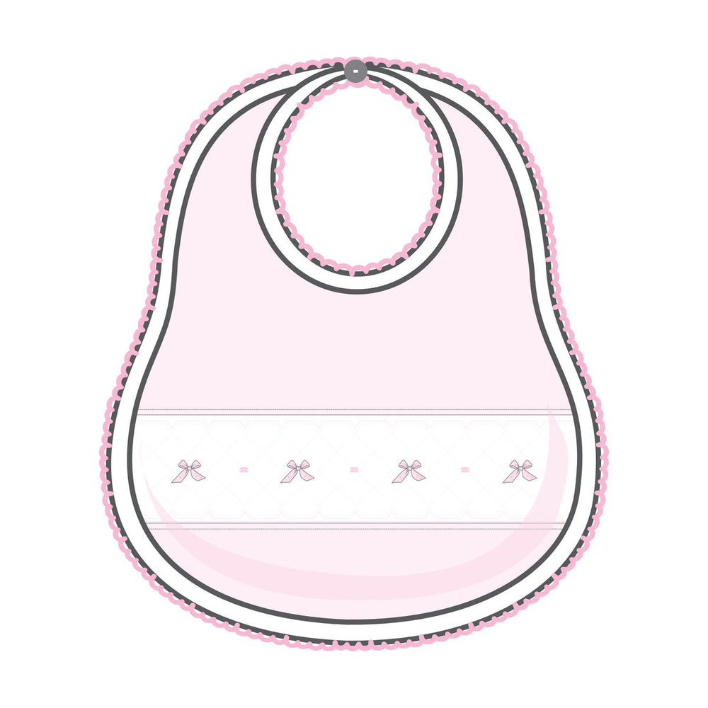 Magnolia Baby - Amelia's Classics Pink Solid Smocked Bib