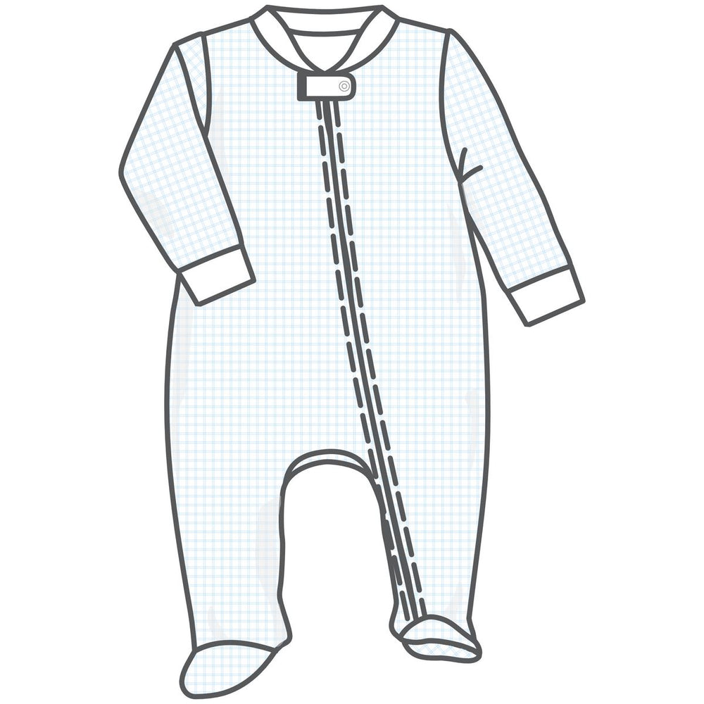 Magnolia Baby - Peek-A-Boo Wishes Light Blue Zipper Footie