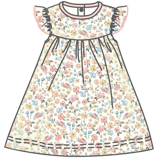 Luna + Arlo - Enchanted Meadows Pink Flutters Toddler Dress