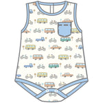 Luna & Arlo - On the Move Sky Sleeveless Bodysuit