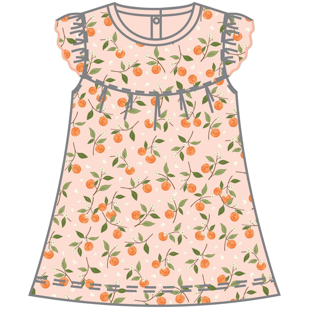 Luna + Arlo - Orange Blossoms Flutters Toddler Dress