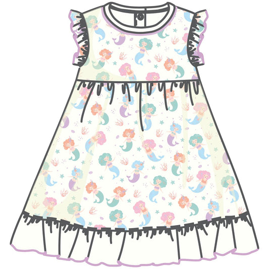 Luna & Arlo - Sirena Ivory Flutters Toddler Dress