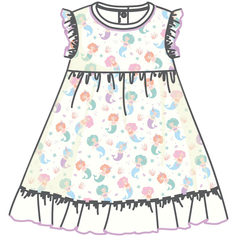 Luna & Arlo - Sirena Ivory Flutters Toddler Dress