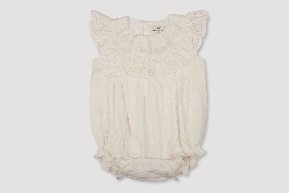 Early Sunday - Ivory Rose Baby Bubble Romper