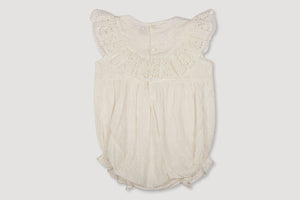 Early Sunday - Ivory Rose Baby Bubble Romper