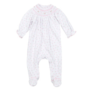 Magnolia Baby - Juliette's Classics Pink Bishop Printed Footie