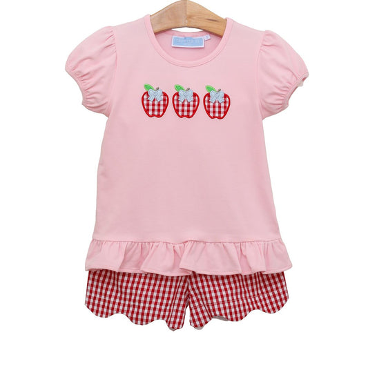Trotter Street Kids - Apple Trio Ruffle Short Set