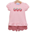 Trotter Street Kids - Apple Trio Ruffle Short Set