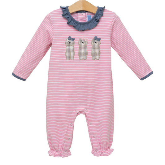 Dog Applique Ruffle Romper