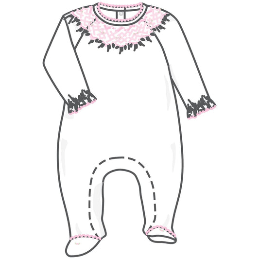 Magnolia Baby - Lizzie and Landon's Classics Pink Bishop Girl Footie