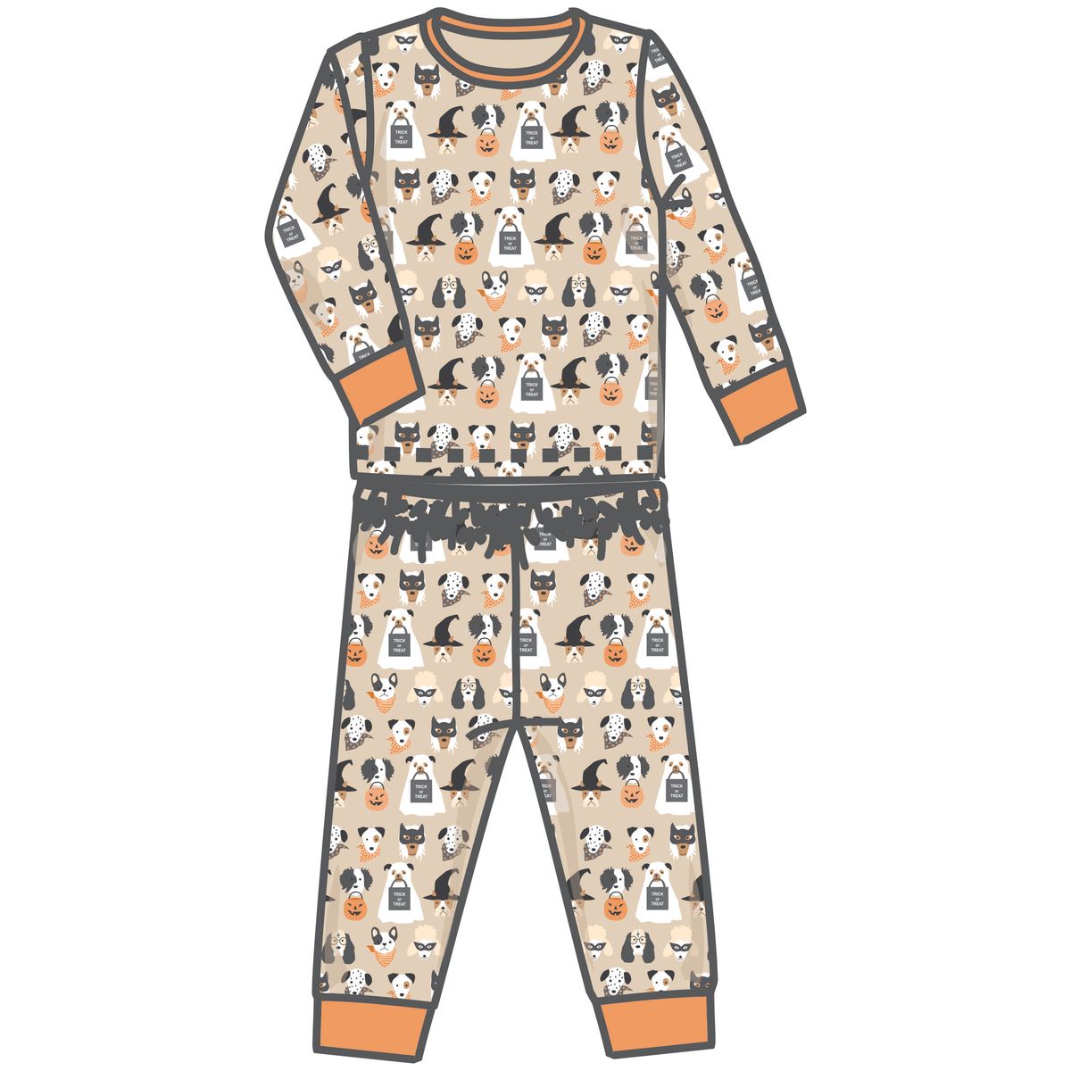 Halloween Hounds Driftwood Long Pajamas