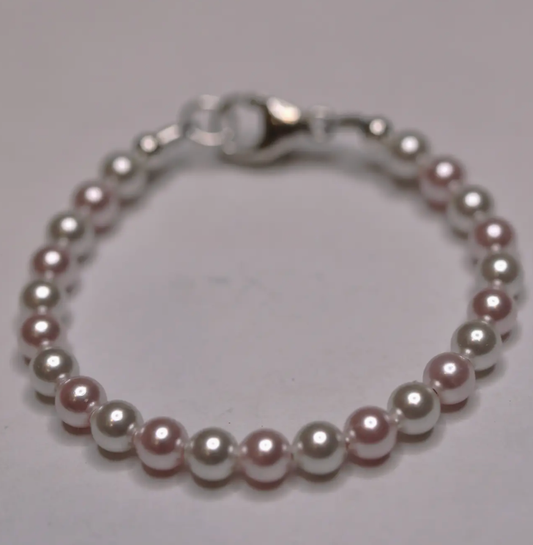RP White/Pink Classic Pearl Bracelet