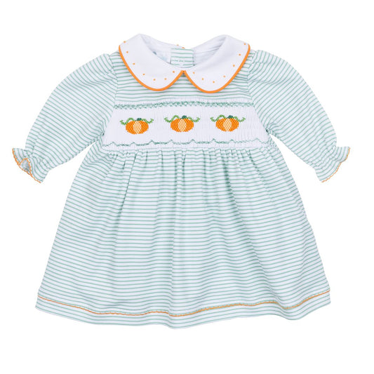 Lil' Pumpkin Classics Celery Smocked L/S Toddler Dress