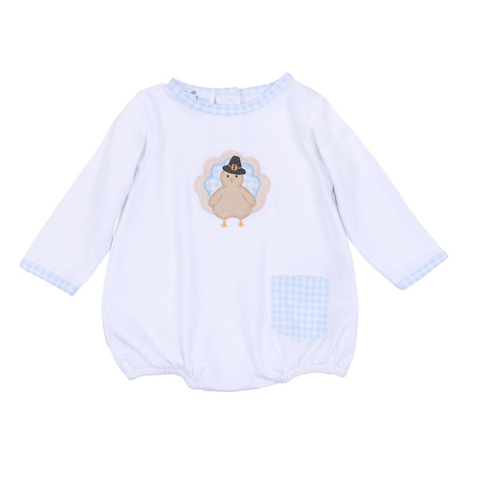 Magnolia Baby - Pilgrim Pals Applique Light Blue L/S Boy Bubble