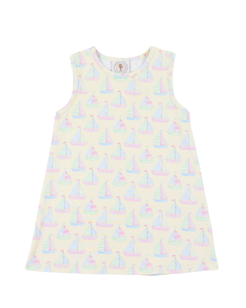 Seas the Day sleeveless Susie swing dress by Cypress Row, featuring a flowy fit and nautical-inspired print.