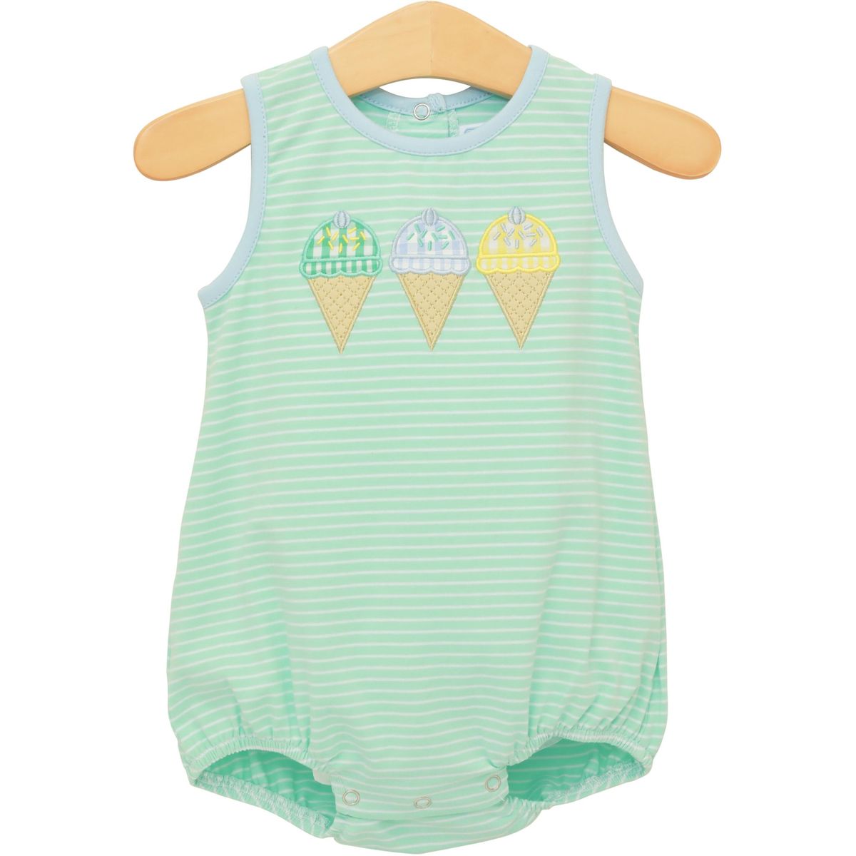 Triple Scoop Bubble from Trotter Street, colorful soap bubble with three stacked bubbles floating against a bright background.