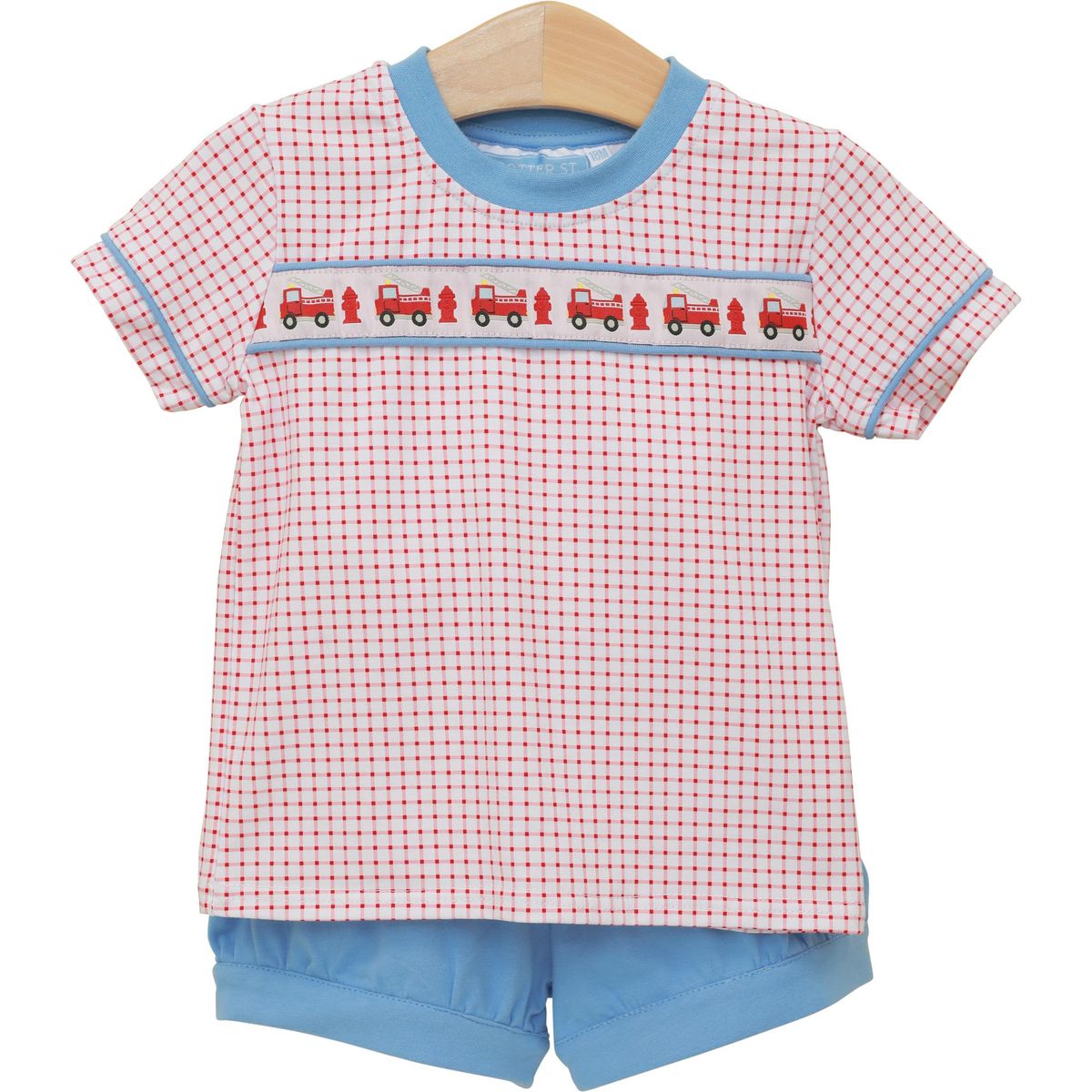 Trotter Street Sound the Alarm Banded Short Set featuring a matching top and shorts in a casual, comfortable style.