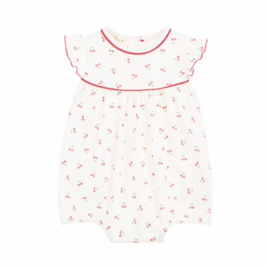 Cherry Grove Ivory Flutters Bubble by Luna + Arlo featuring a soft, airy fabric with flutter sleeves and a delicate design.
