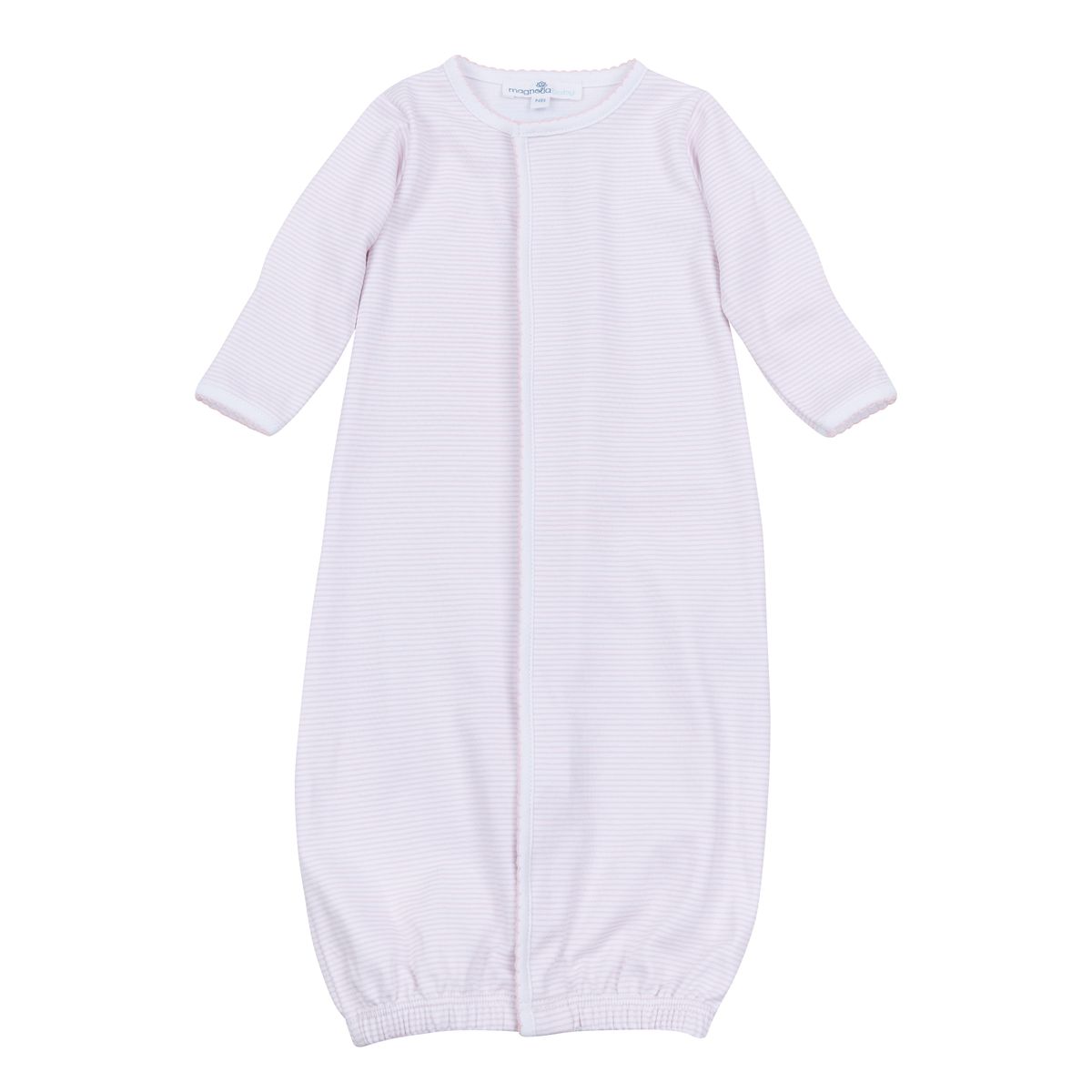 Magnolia Baby Mini Stripes Pink Converter showing a close-up of the pink striped fabric and attachment points.