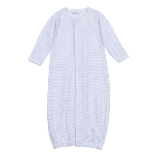 Mini Stripes Light Blue Converter by Magnolia Baby, soft fabric with blue and white stripe pattern, designed for baby accessories.