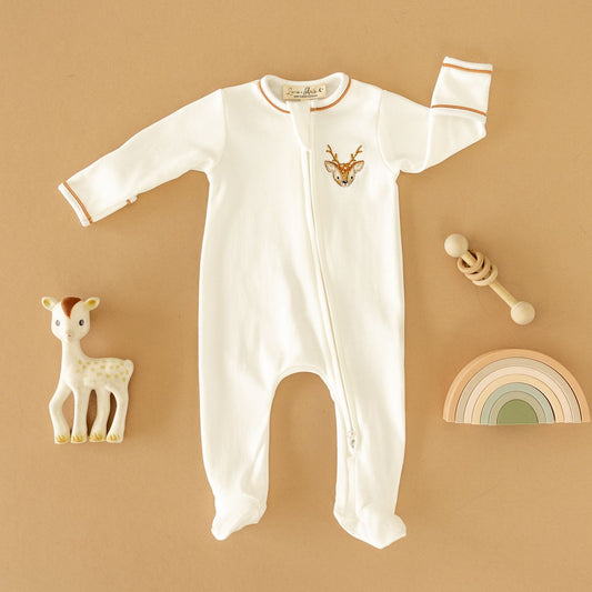 Buckhead Ivory Zipper Footie