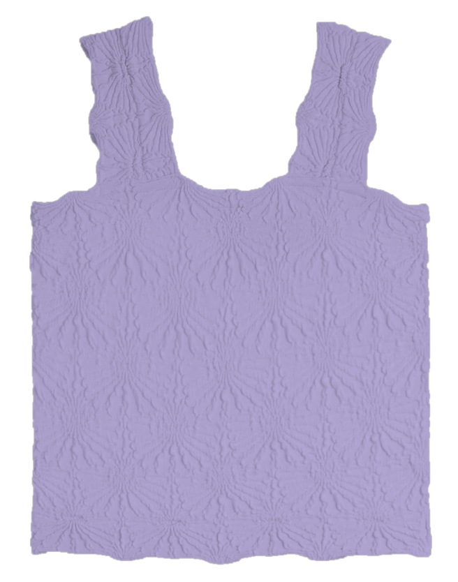Violet Seamless Floral Textured Tank