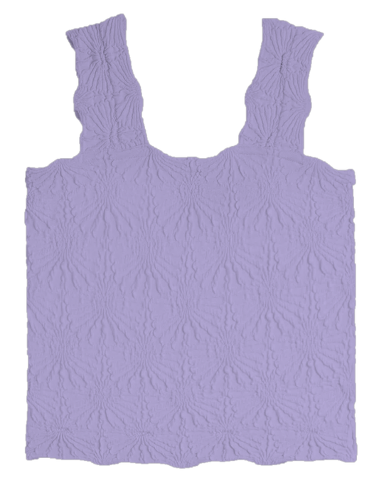 Violet Seamless Floral Textured Tank