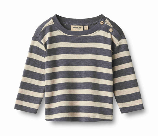 Greyblue Stripe L/S Baby T-Shirt