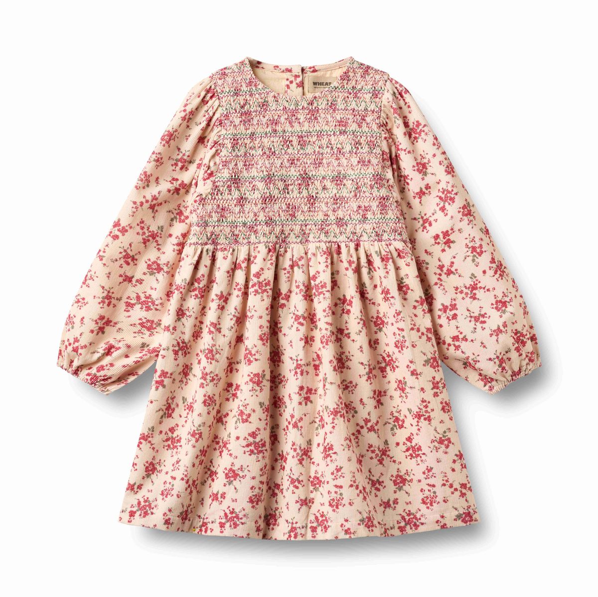 Almond Peach Flowers L/S Sylvia Dress