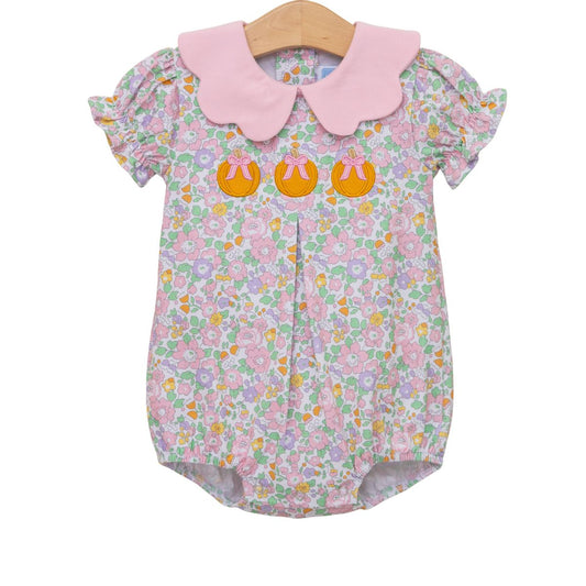 Pumpkin floral bubble decor by Trotter Street featuring a pumpkin-shaped design with colorful floral accents.