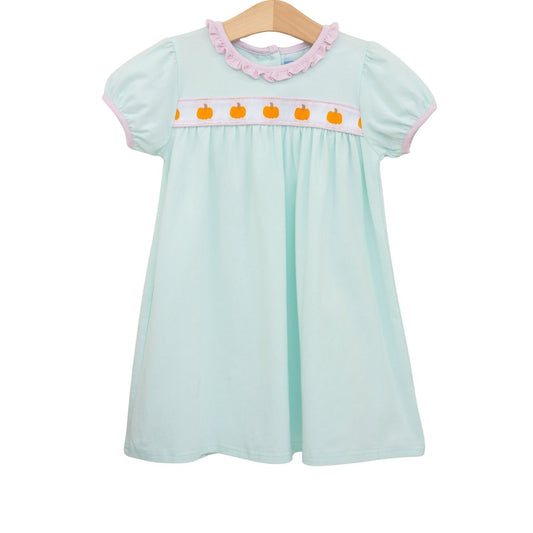 Pumpkin Rowe Dress by Trotter Street featuring a stylish fall-inspired design with warm orange and brown tones.