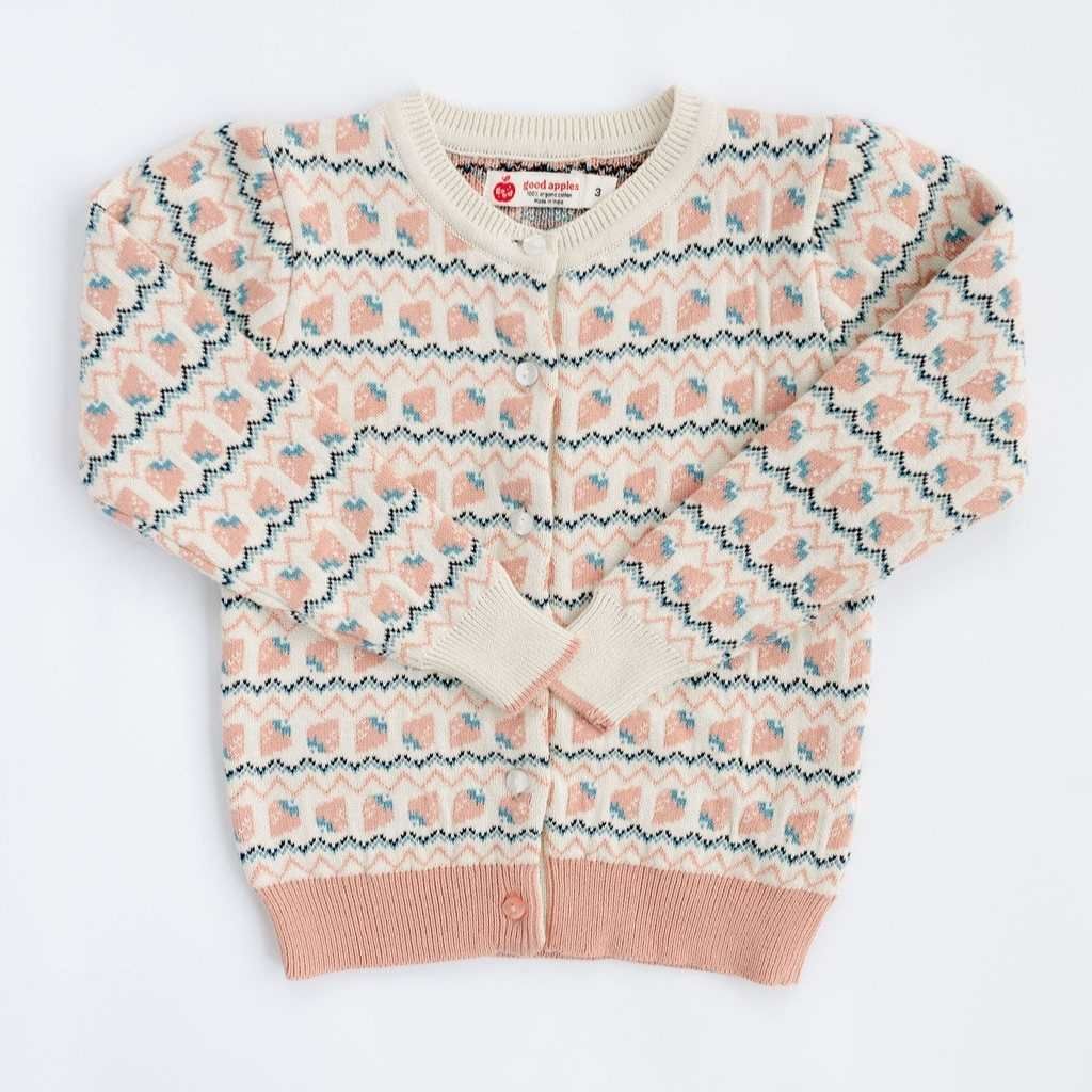 Vintage Pink Heritage Strawberries Cardigan