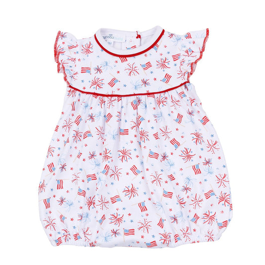 A Sparkly Fourth Red Print Flutters Bubble