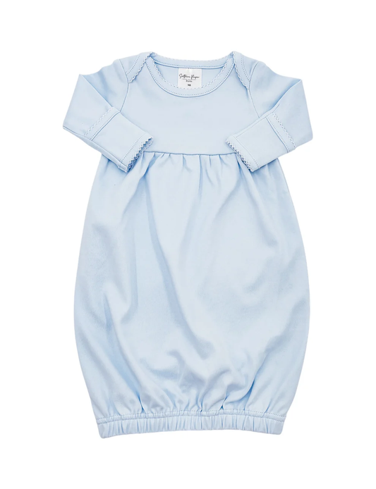 Blue w/White Picot Trim Gown