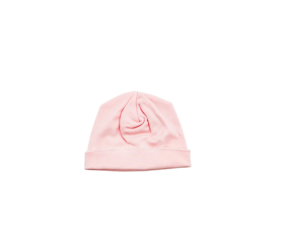 Pink w/White Picot Trim Hat