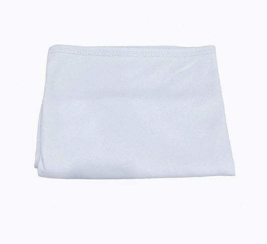 Blue w/White Picot Trim Blanket