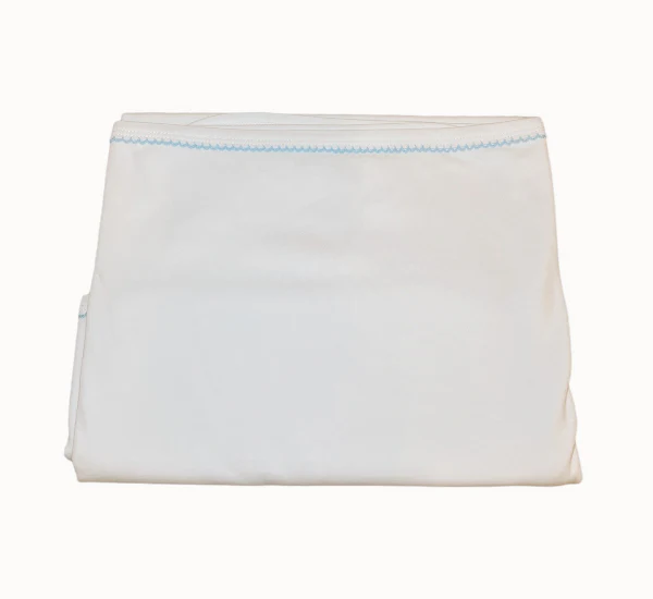 White w/Blue Picot Trim Blanket