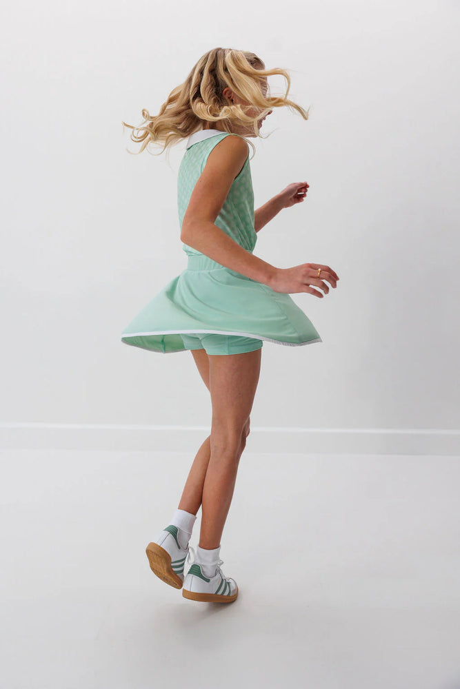 courtside kids - girls palm green twirly skirt