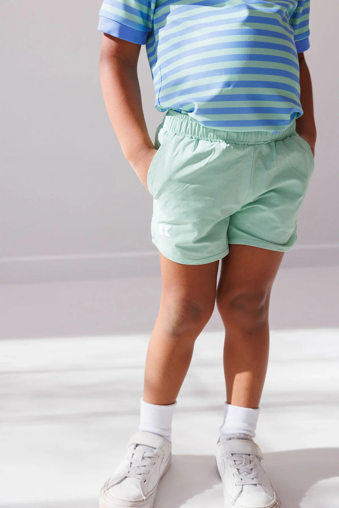 courtside kids - palm green super short with liner