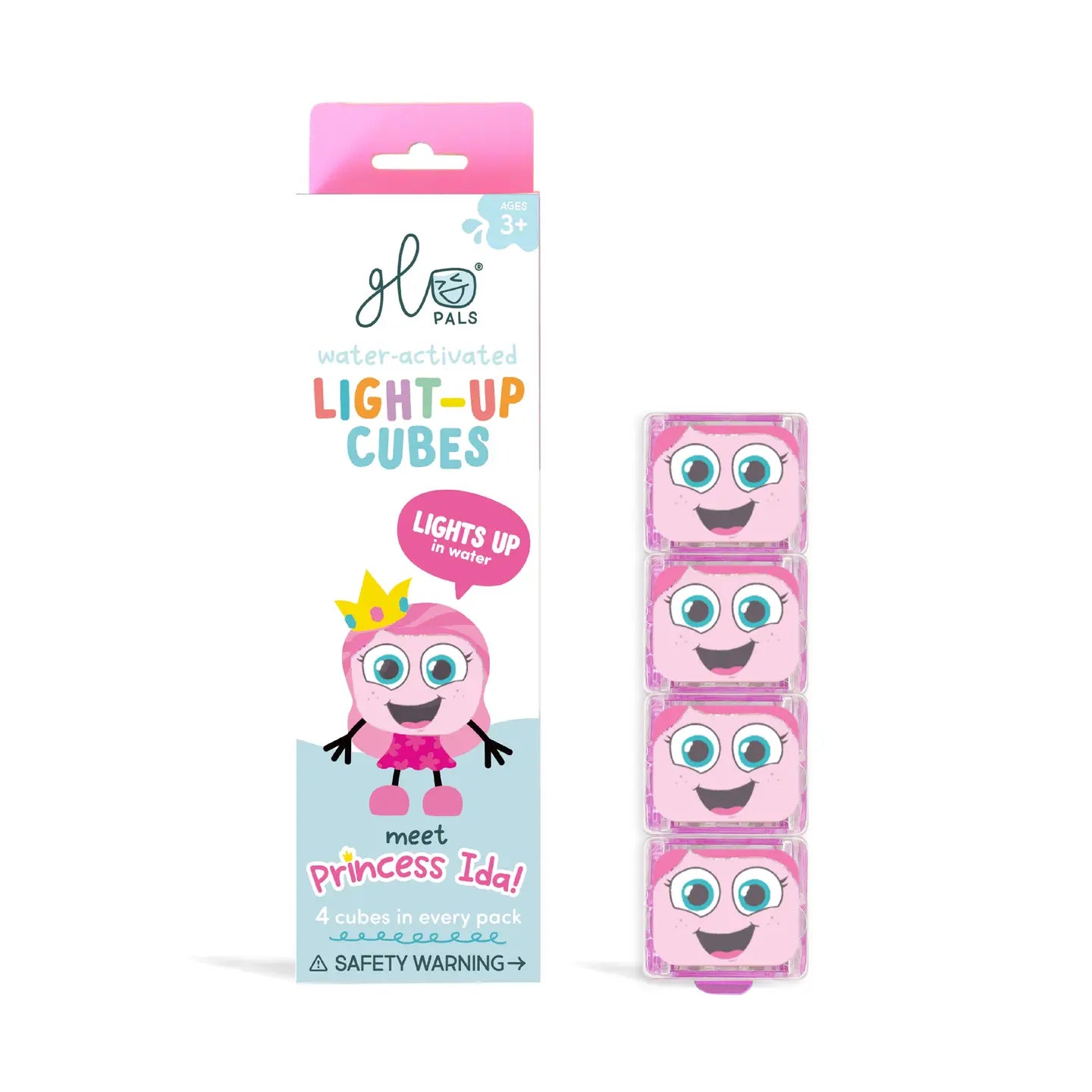 Glo Pals Princess Ida Light Up Cubes in vibrant colors, featuring princess-themed designs and illuminating features for kids.