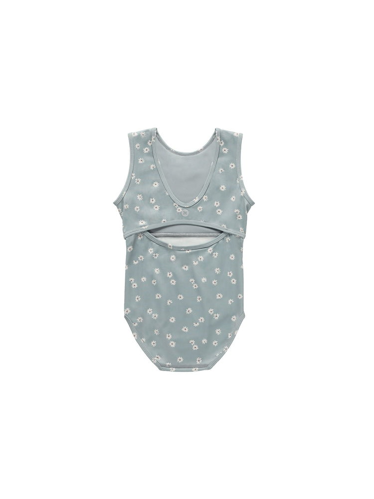 Rylee & Cru - Blue Daisy Keyhole Leotard