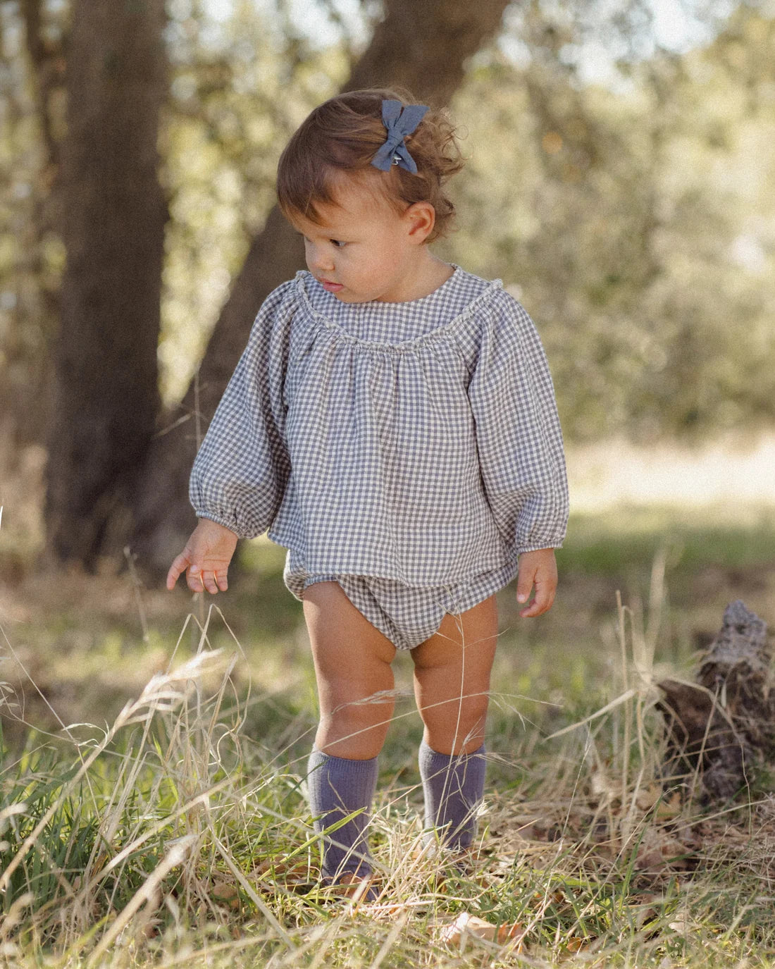 Midnight Gingham Mia Top + Bloomer Set
