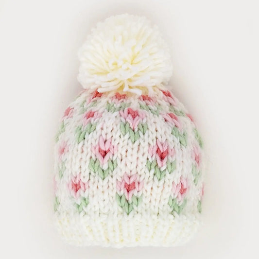 Bitty Blooms White Beanie Hat Baby & Kids