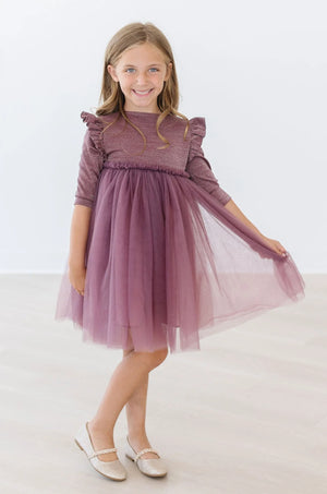 Mila & Rose - Mauve Shimmer 3/4 Sleeve Tutu Dress