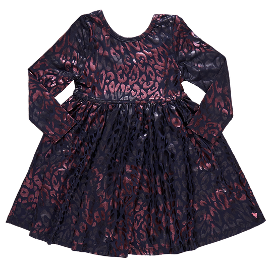 Pink Chicken - Girls Lame Steph Dress - Leopard Spots