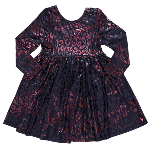 Pink Chicken - Girls Lame Steph Dress - Leopard Spots