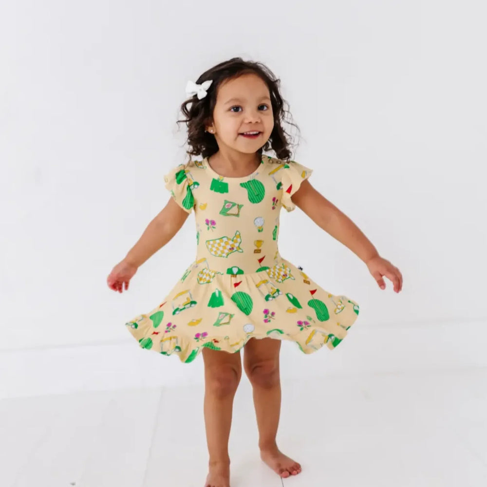 
            
                Load image into Gallery viewer, Kiki + Lulu - Dreaming of Green Jackets Twirl Dress
            
        